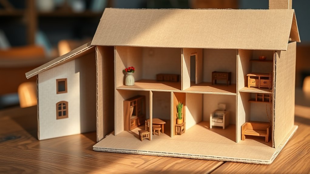 create cardboard dollhouse fun