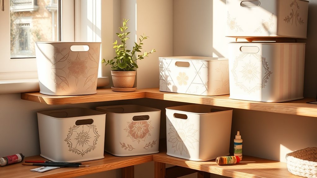 customizable hand painted bins