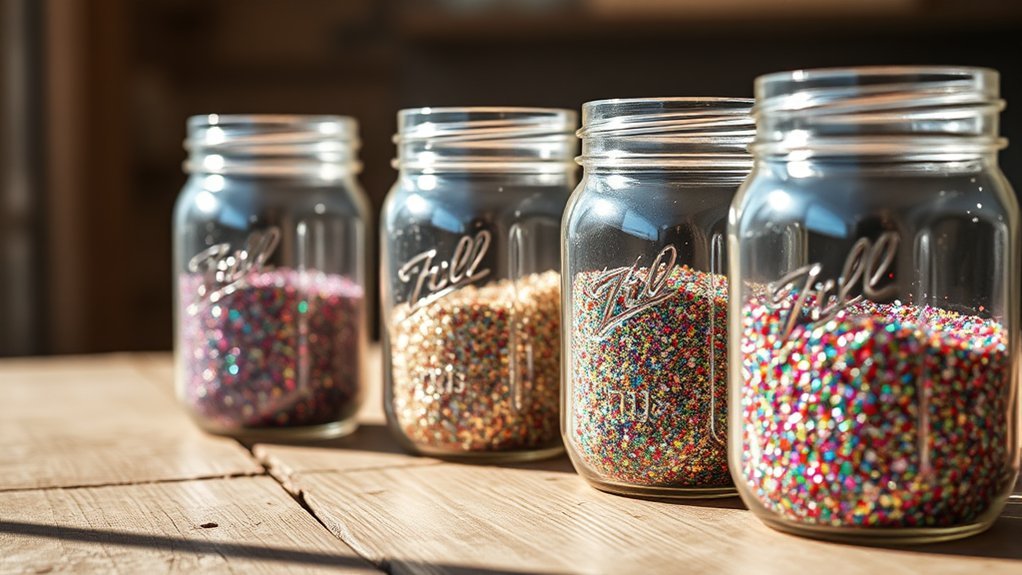 diy glitter mason jars