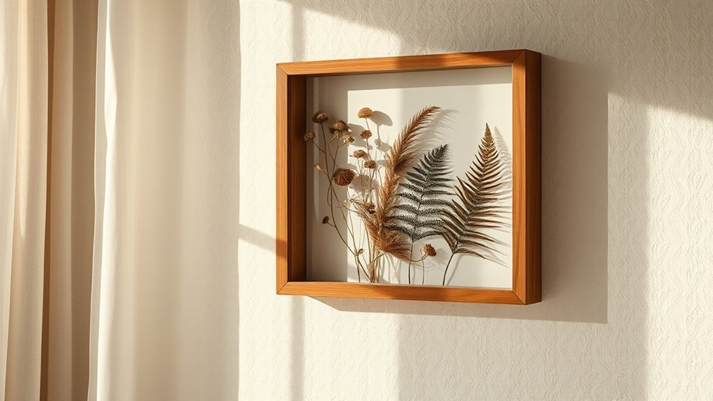 dried flower shadowbox art