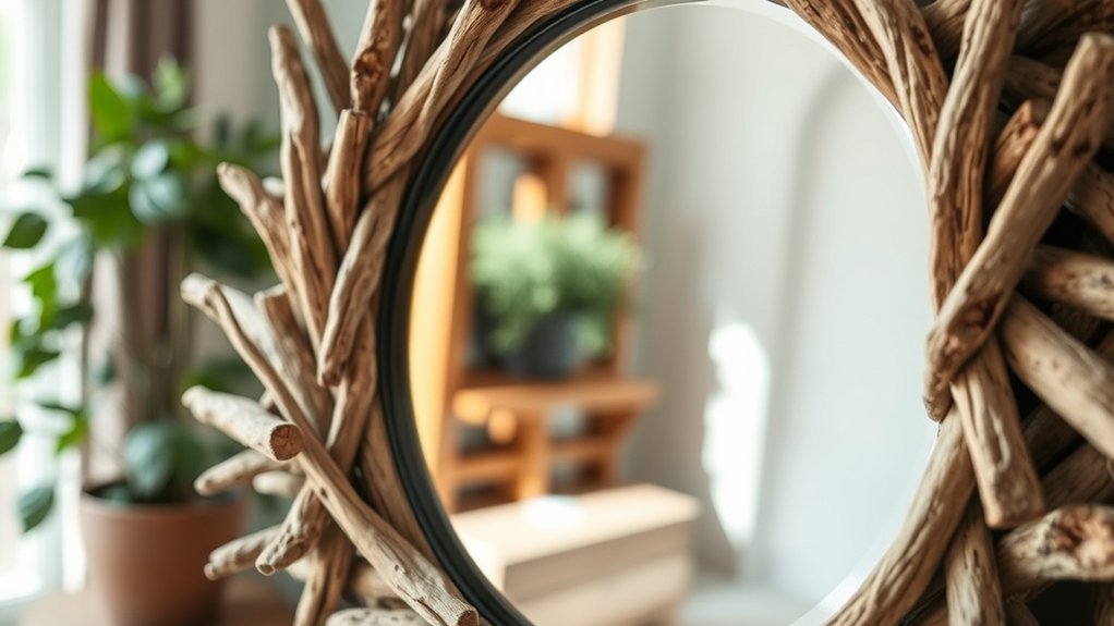 driftwood mirror frame project