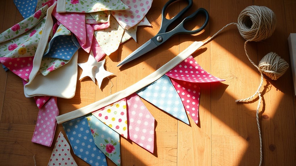 fabric scrap bunting project