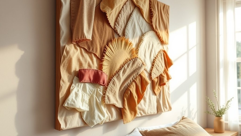 fabric scrap collage art