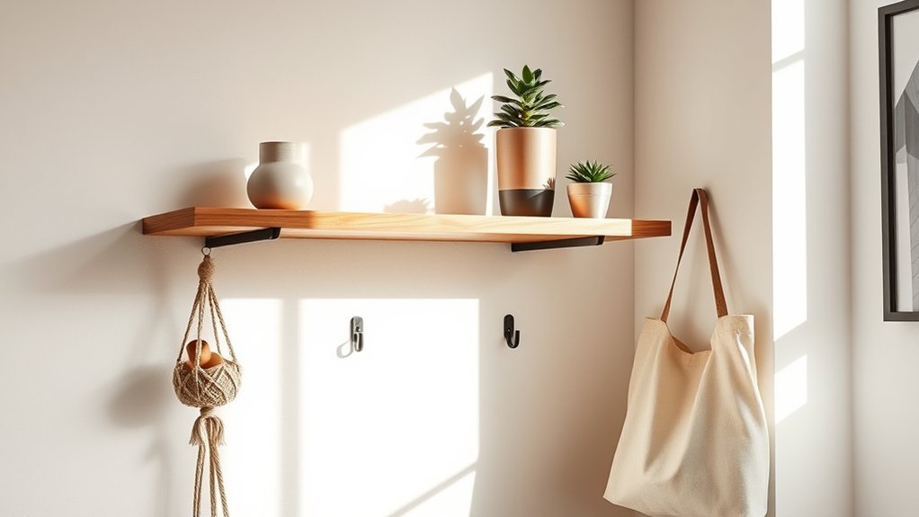 floating shelf organization solution