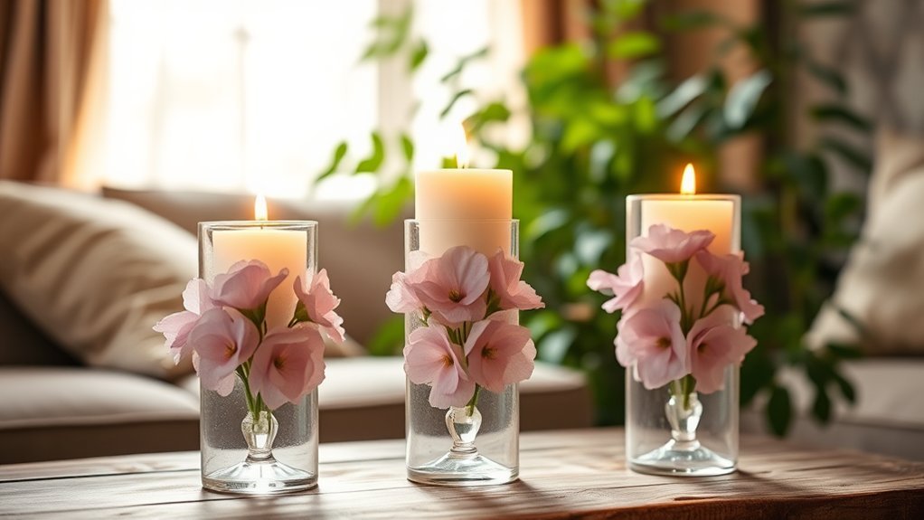floral candlesticks diy project