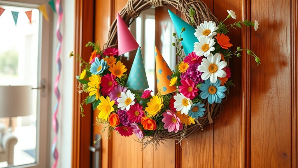 flower hat party wreath