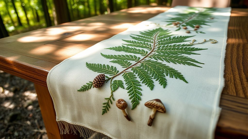 forest themed table runner creation