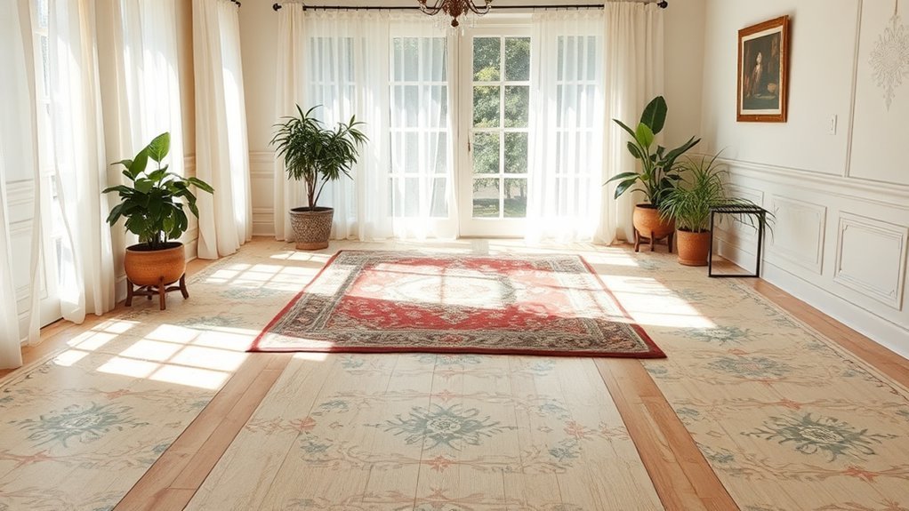 hand painted checkerboard flooring project