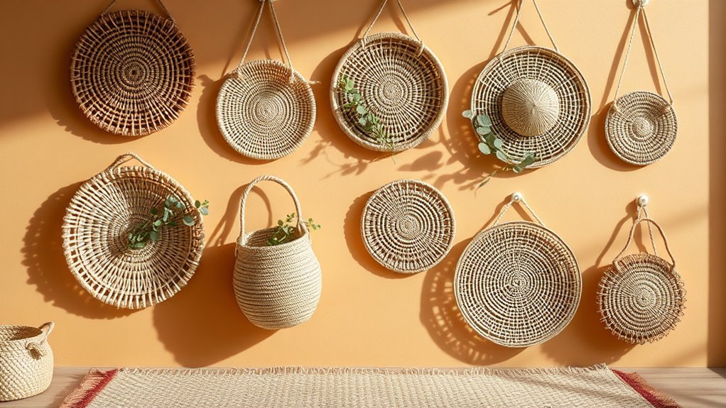 handwoven wall basket decor