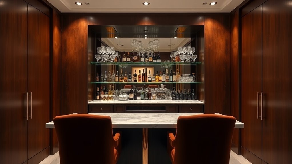 hidden bar sliding panels