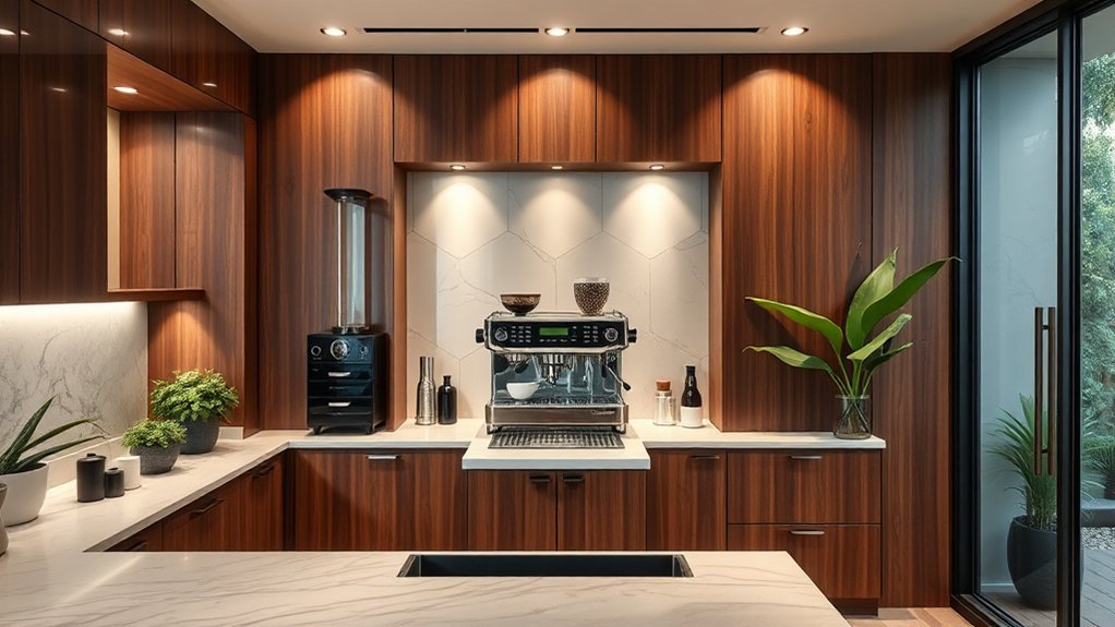 hidden coffee bar machinery