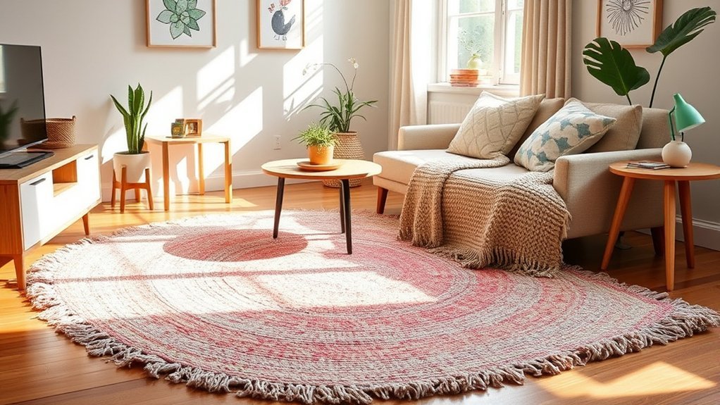 layered rugs enhance warmth
