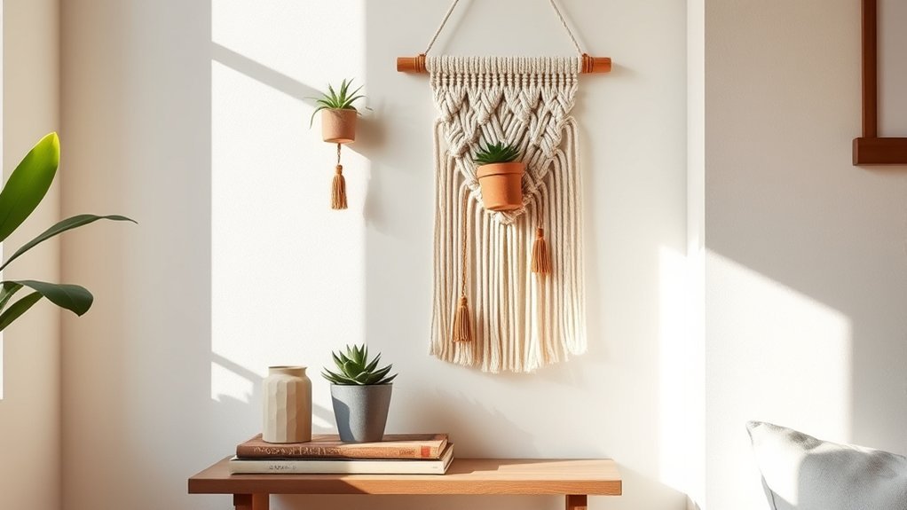 macrame organizer for walls