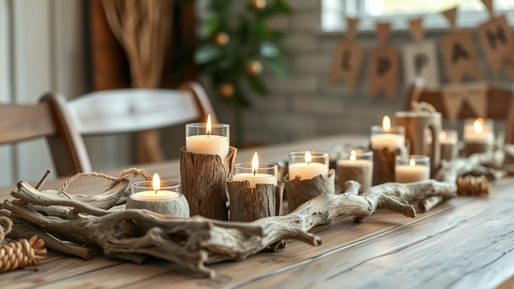 make driftwood candle holders