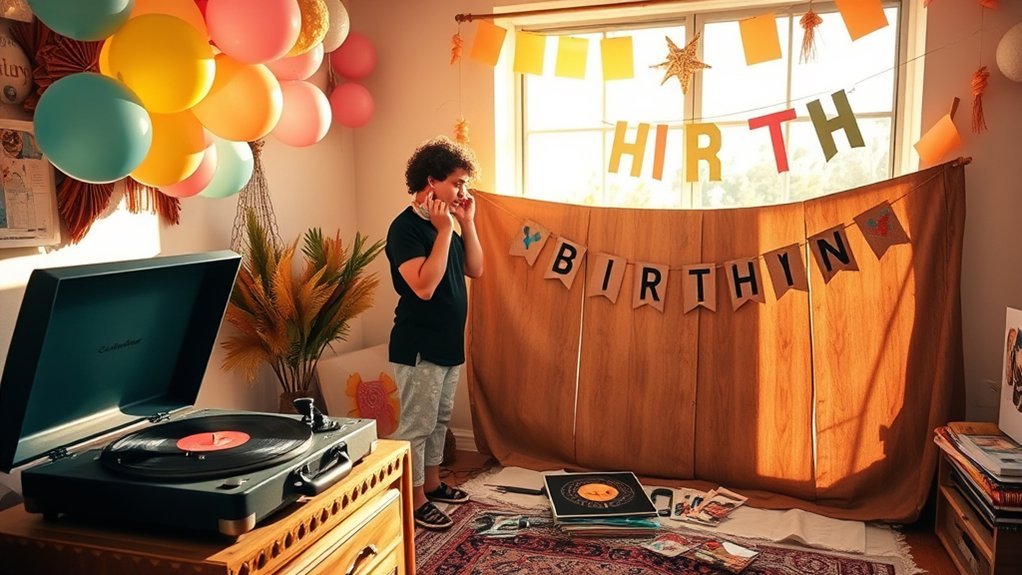 music enhances birthday setup