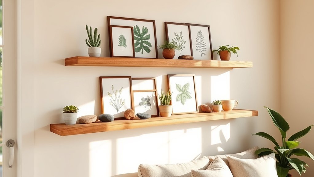 natural wood display ledges