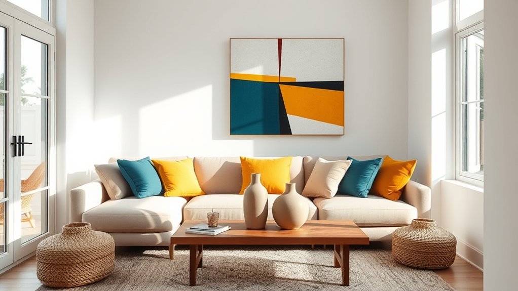 neutral base bold accents