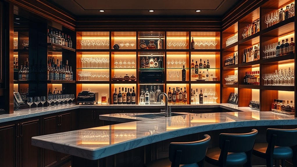 organized ergonomic beverage station