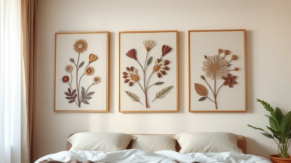 painted embroidery wall panels