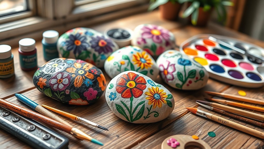 painted rock garden markers