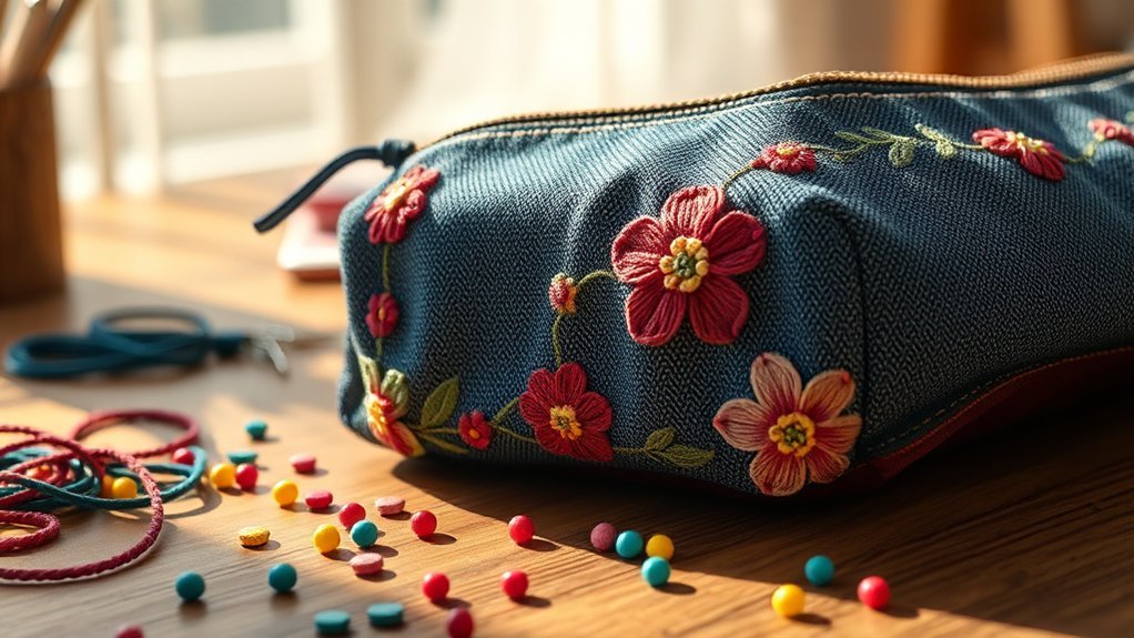 personalized sewn fabric pouch