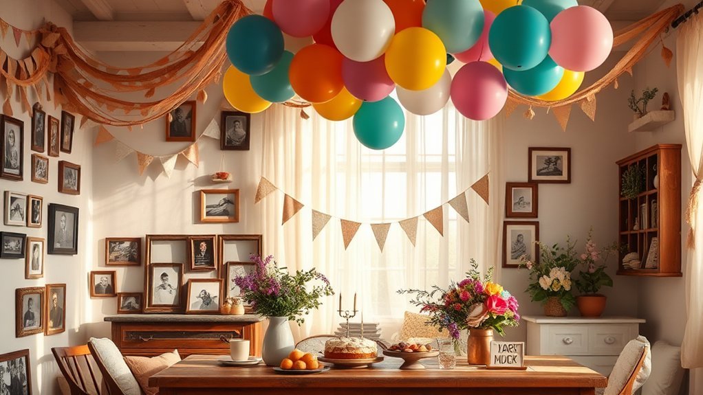 photos on lit clothesline