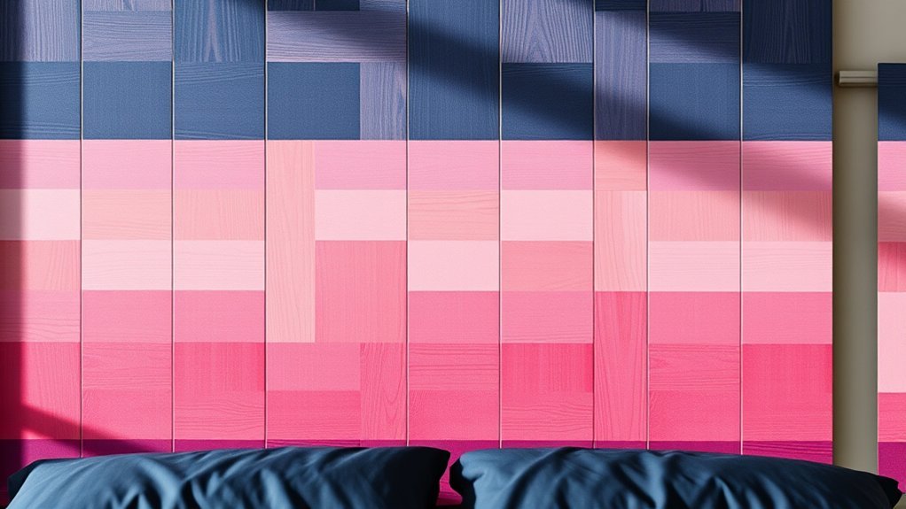 pixelated gradient wood panel