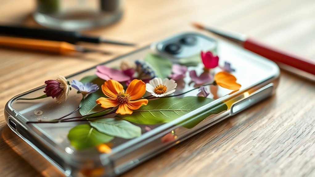 pressed flowers phone case