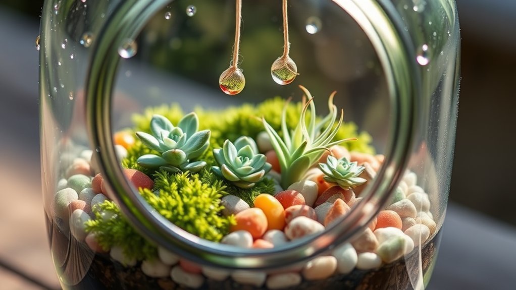 recycled glass terrarium creation