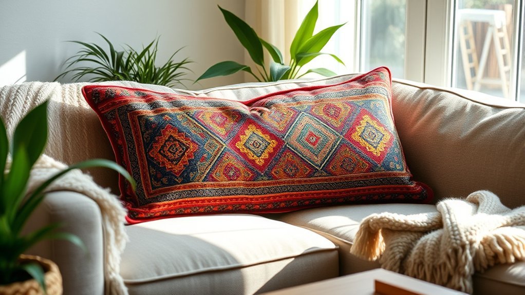 rug lumbar pillow creation