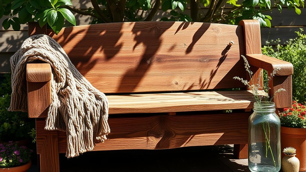 rustic diy wood bench