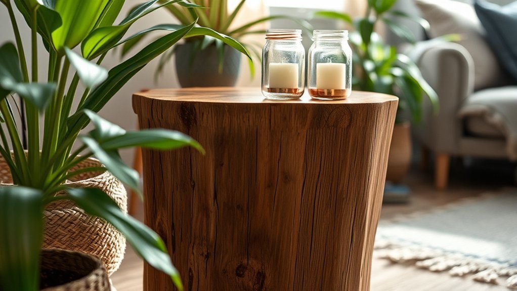 rustic log table design