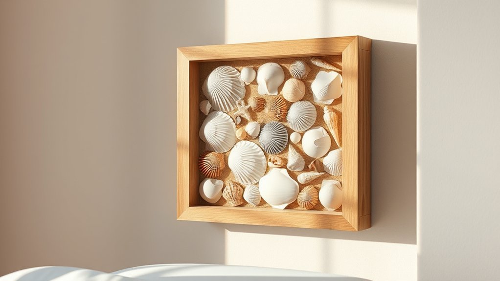 seashell shadowbox coastal decor