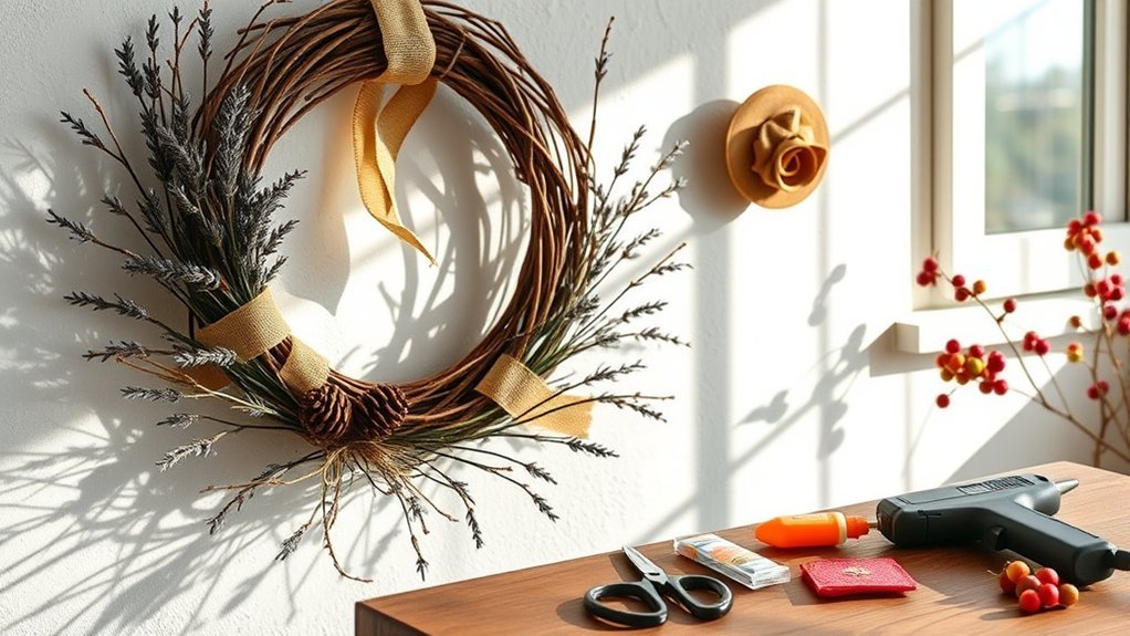 seasonal themed wreath creation