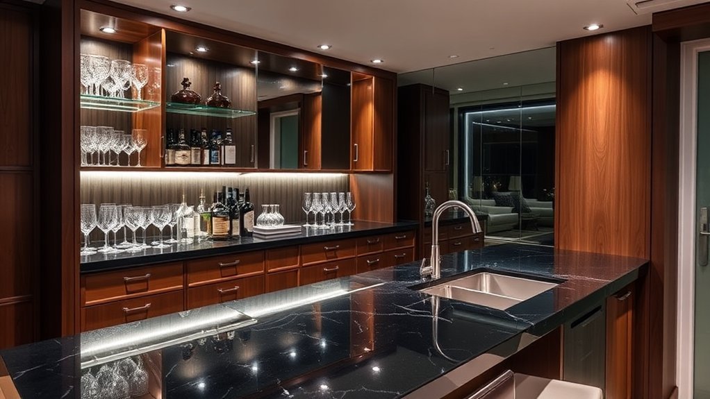 sleek hidden bar essentials