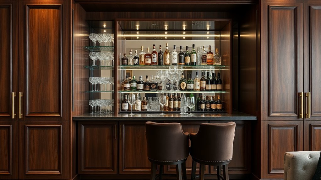 sleek hidden bar mechanism