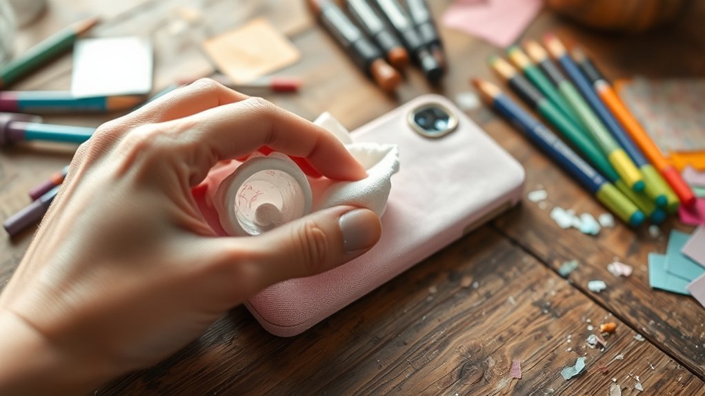 spot clean with mild soap