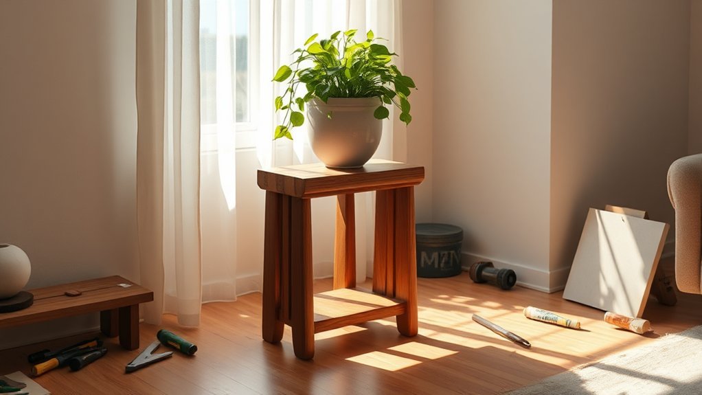 stylish diy wood plant stand