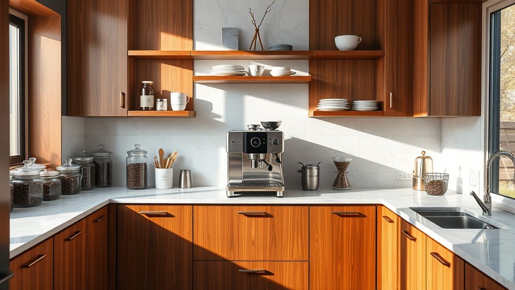 stylish organized coffee bar