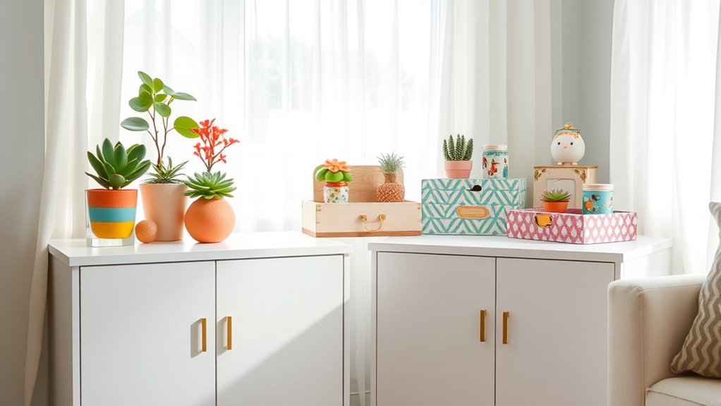 stylish storage with side cabinets