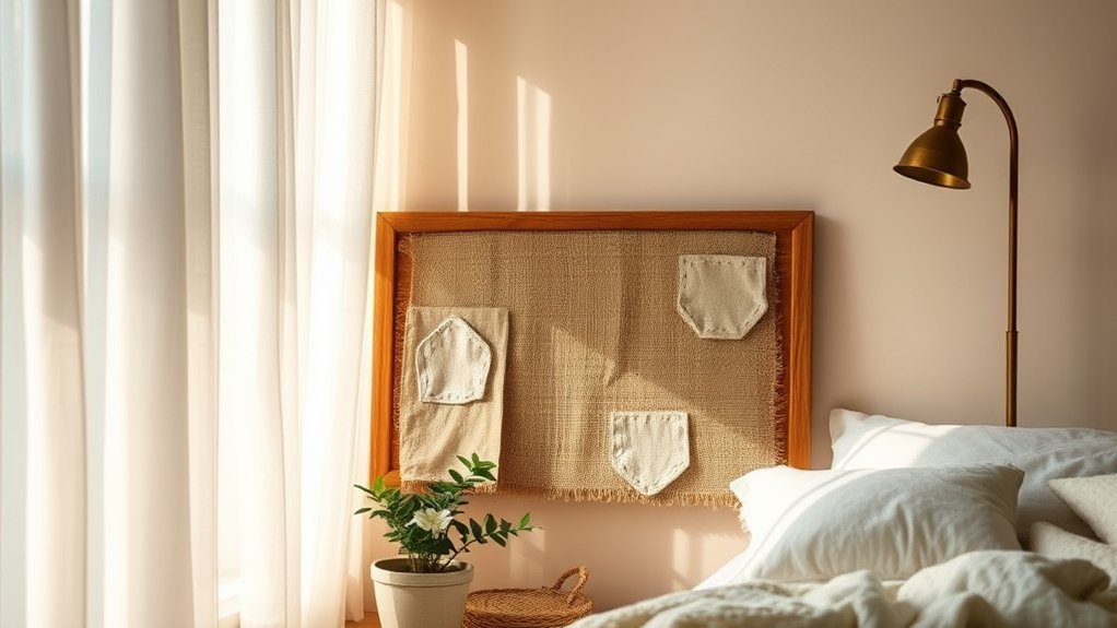 textured burlap and linen mats