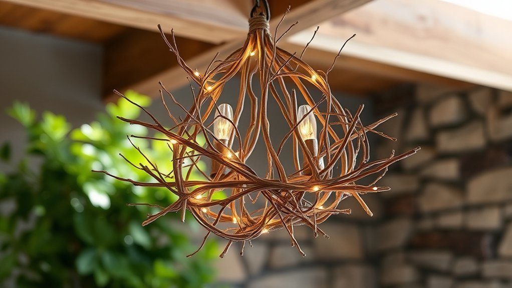 twig chandelier diy project