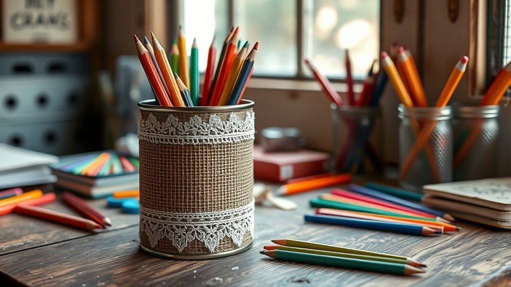 upcycled tin can holder