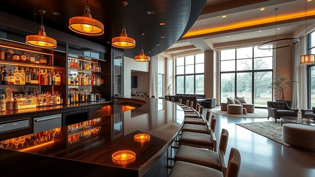 versatile open concept bar design