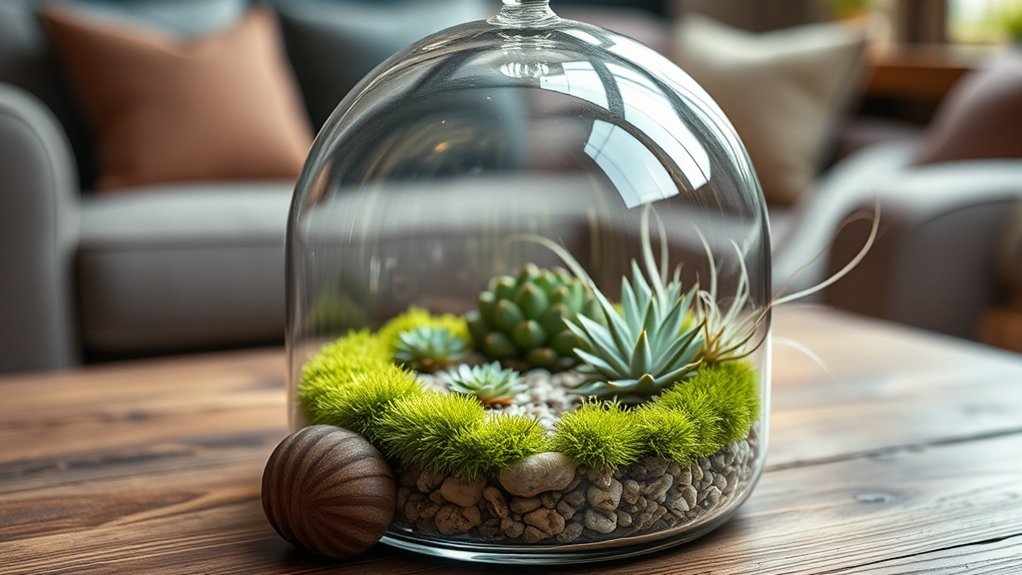 vibrant plants in glass