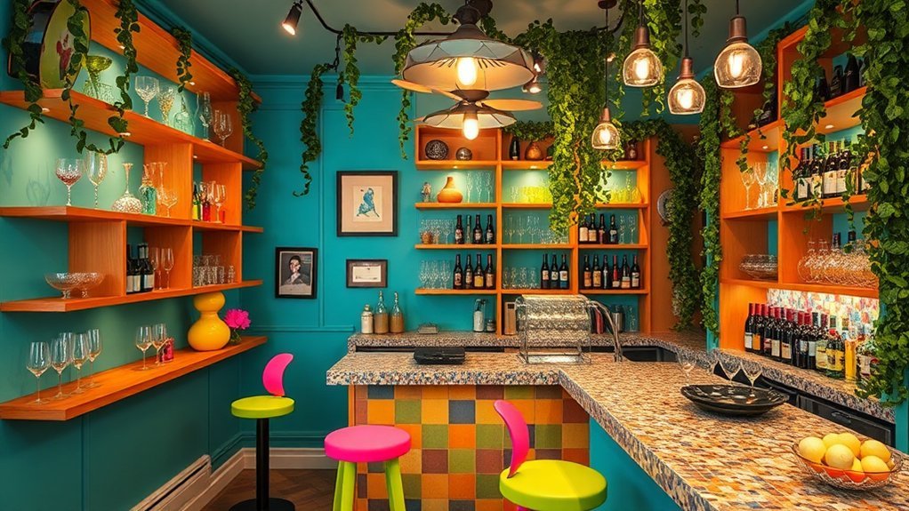 whimsical colorful wine haven